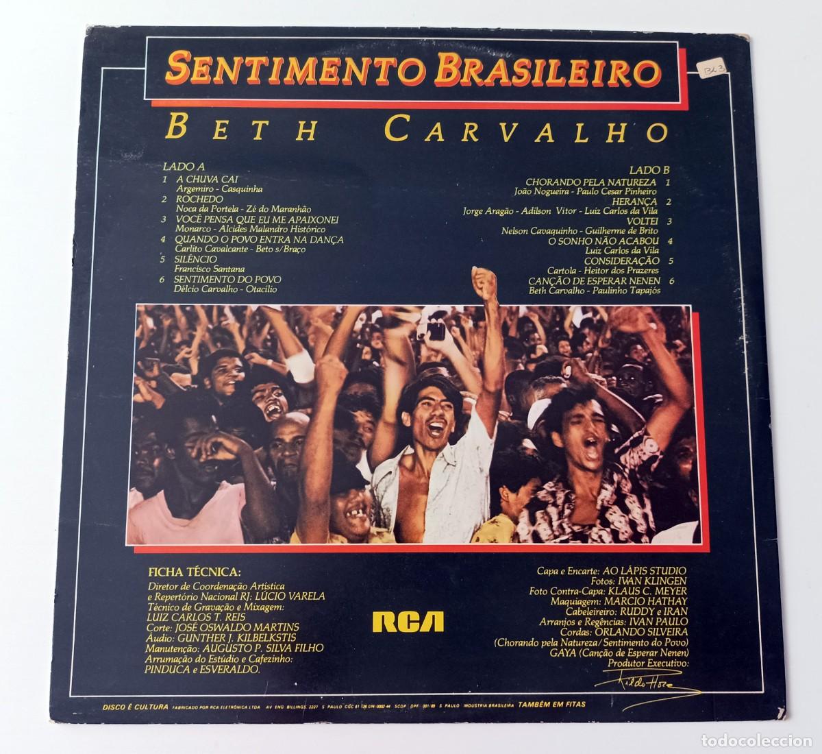 Discos de vinilo: LP BETH CARVALHO - SENTIMENTO BRASILEIRO - Foto 2