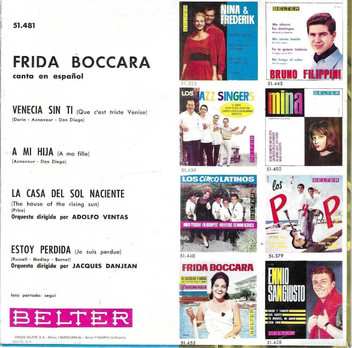 Discos de vinilo: FRIDA BOCCARA - LA CASA DEL SOL NACIENTE +3 - BELTER 1965 - Foto 4