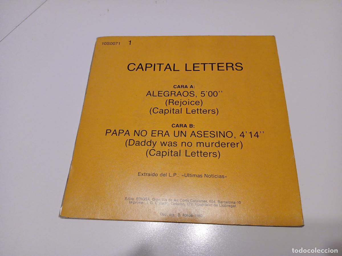 Discos de vinilo: Capital Letters &ndash; Alegraos- (1980) single 7&rdquo; - Foto 5
