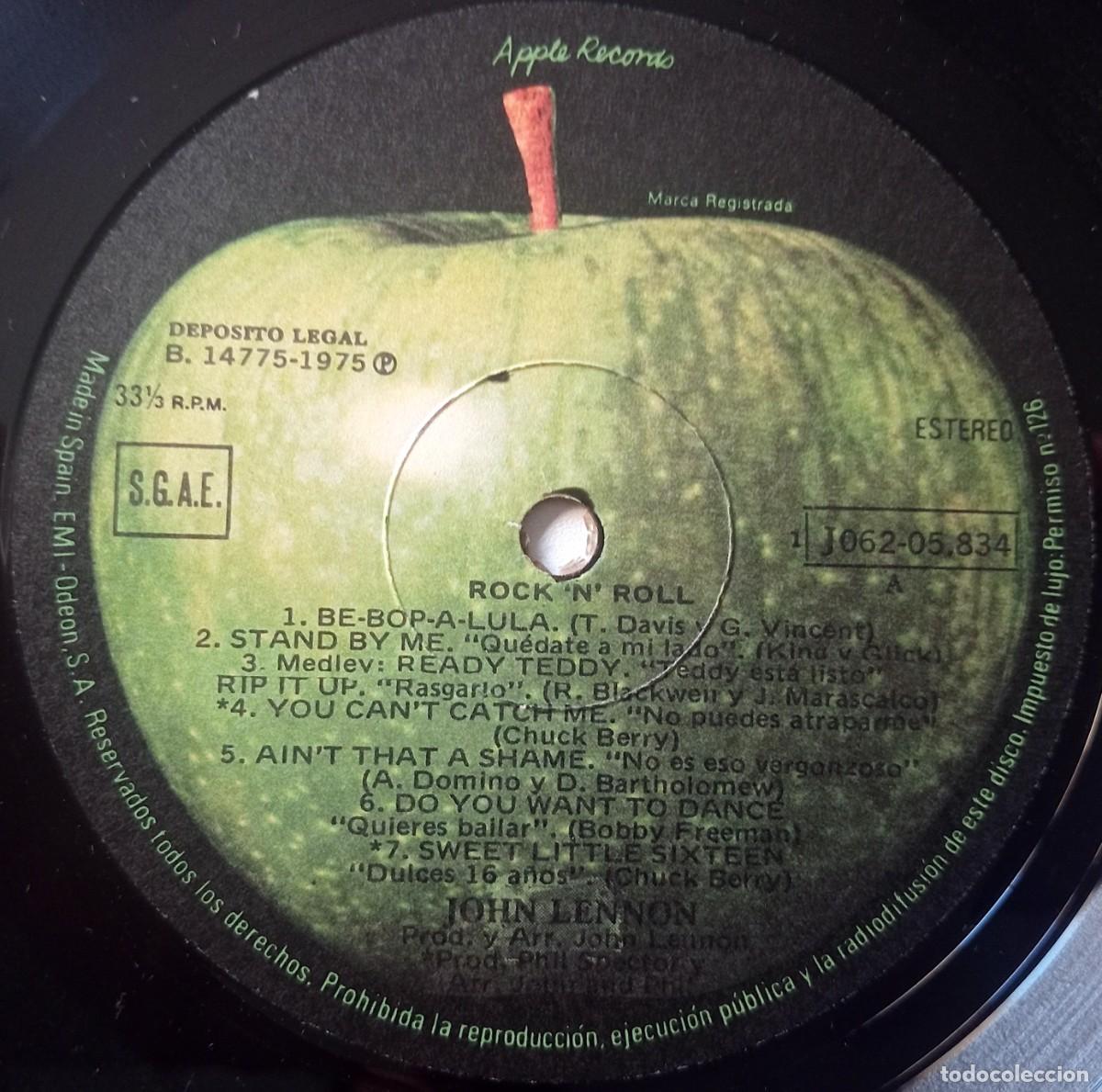 Discos de vinilo: LP JOHN LENNON - ROCK&acute;N&acute;ROLL - Foto 4