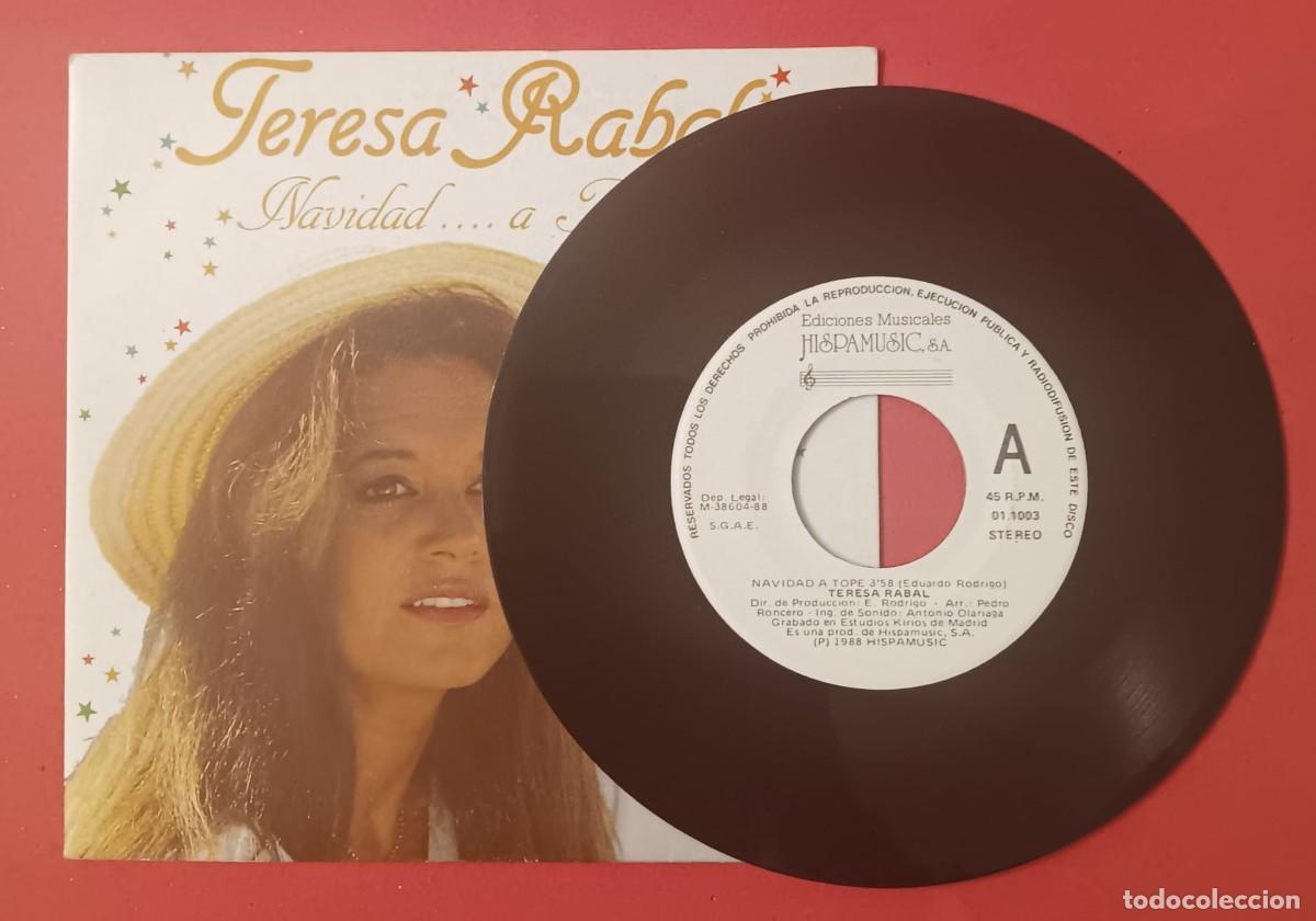 Discos de vinilo: SINGLE DISCO VINILO TERESA RABAL NAVIDAD A TOPE - Foto 2