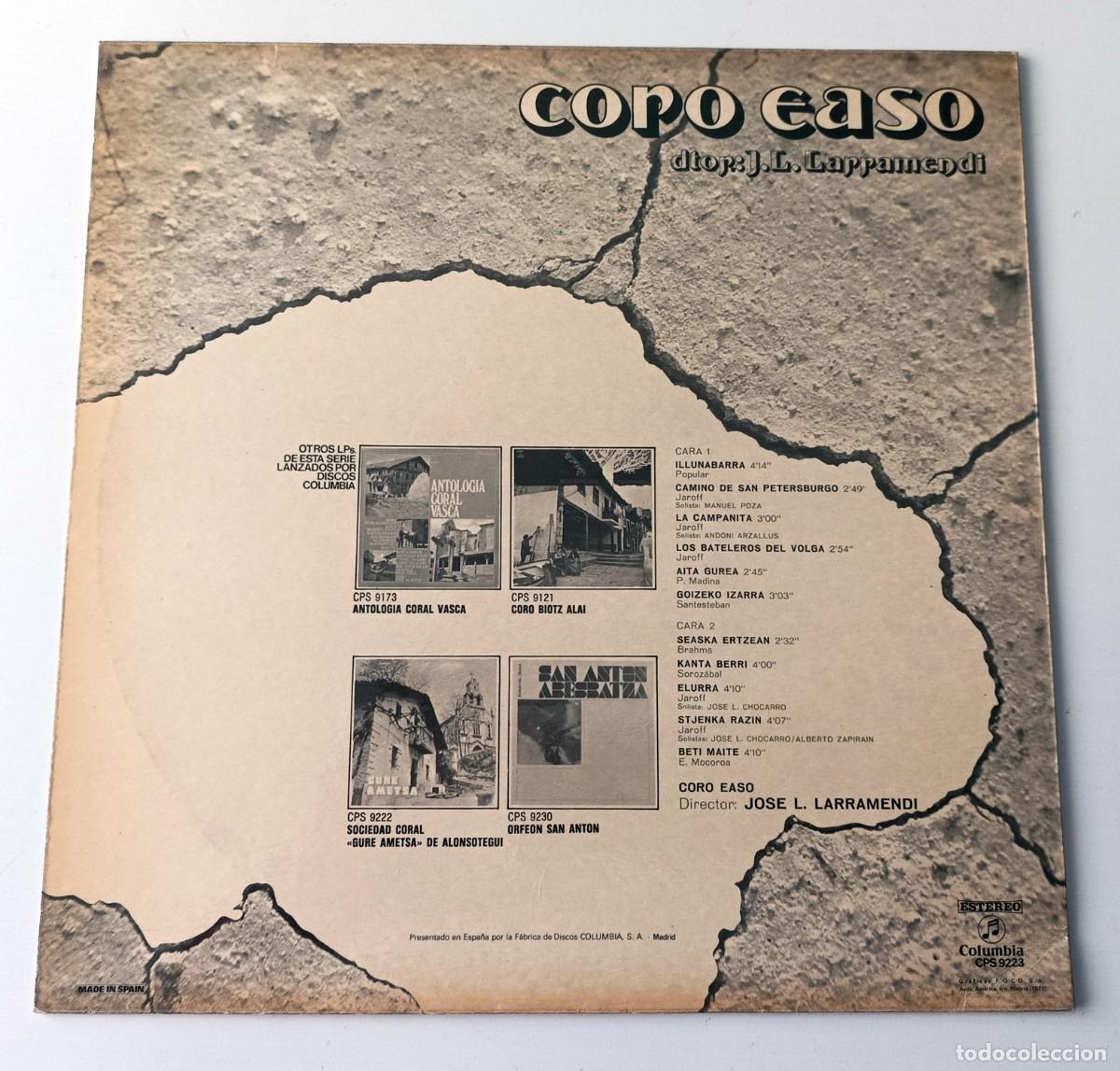 Discos de vinilo: LP CORO EASO (J.L. LARRAMENDI) - Foto 2