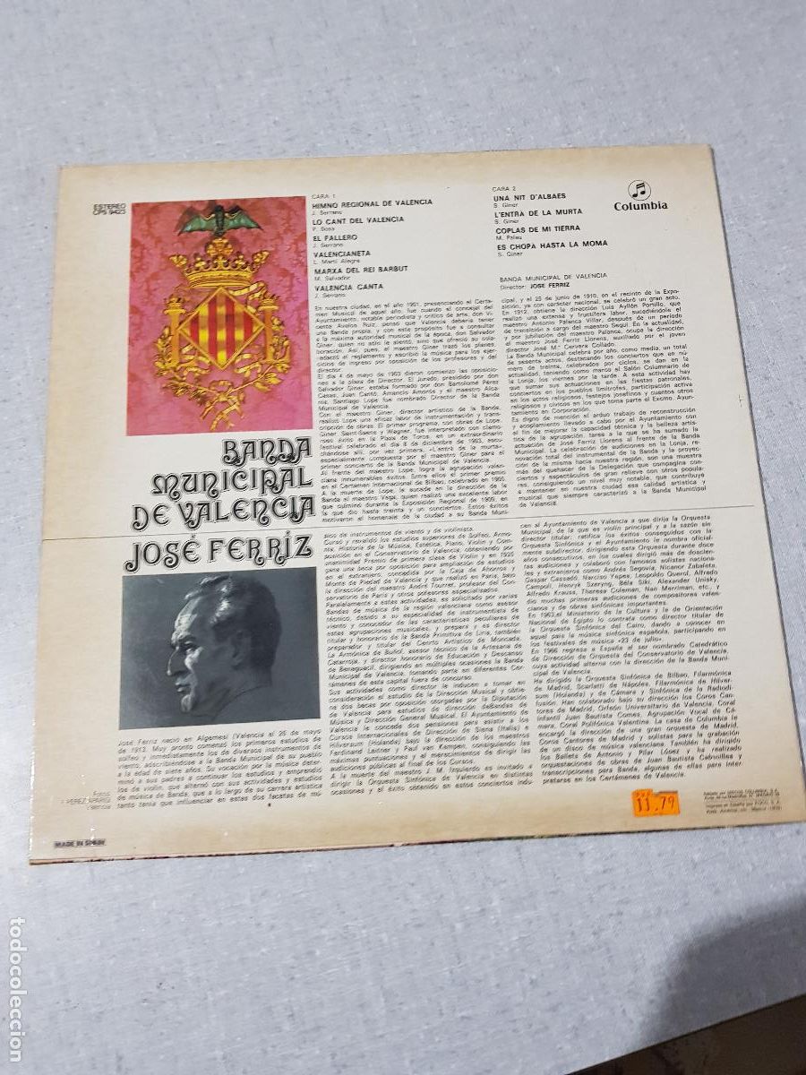 Discos de vinilo: BANDA MUNICIPAL DE VALENCIA - Foto 2