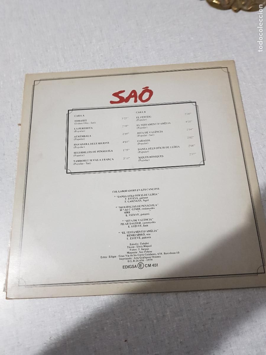 Discos de vinilo: SAO LA PERETA -CANTADO EN VALENCIANO - Foto 3