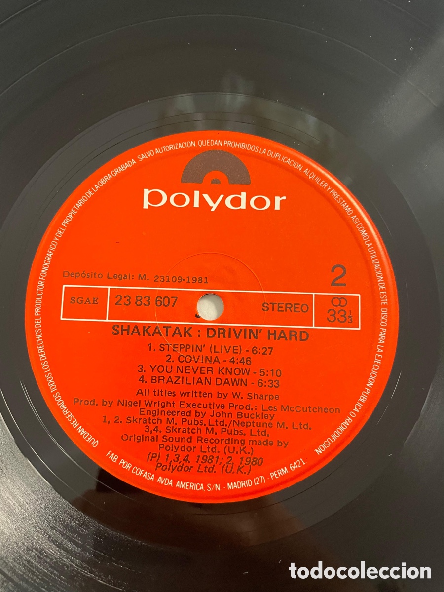 Discos de vinilo: Disco de vinilo. Shakatak. Drivin Hard. Polydor 1981 - Foto 4