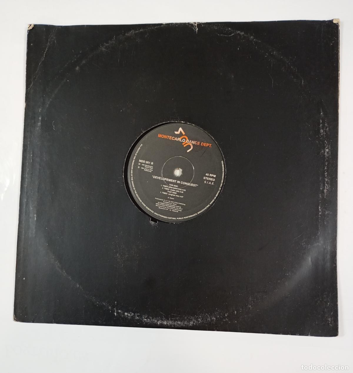 Discos de vinilo: MONTECARLO DANCE DEPT. DEVELOPEMENT IN CONQUEST. MAXI-SINGLE. TDKDA49 - Foto 2