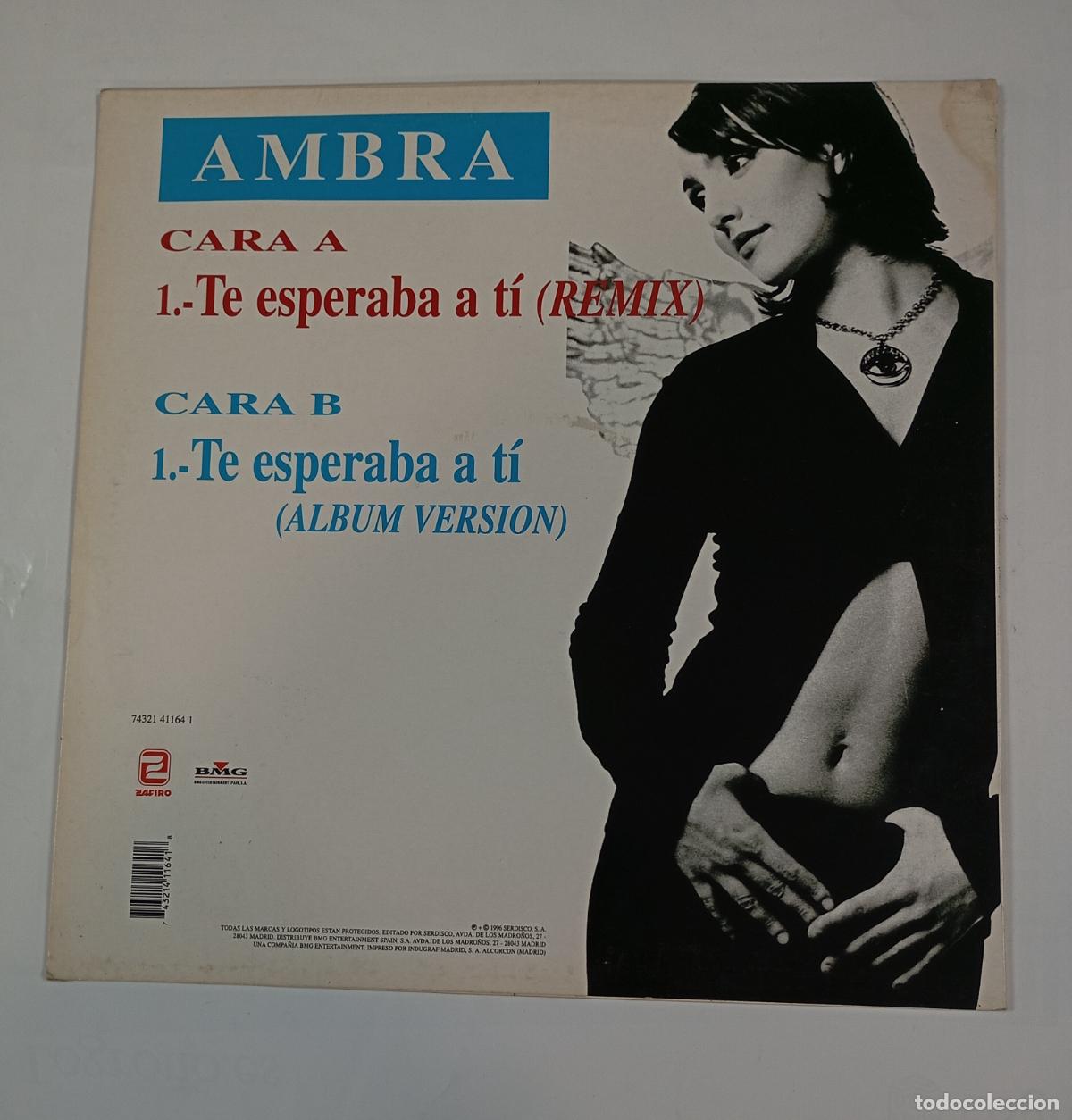 Discos de vinilo: AMBRA. TE ESPERABA A T&Iacute;. REMIX. MAXI-SINGLE. TDKDA54 - Foto 2