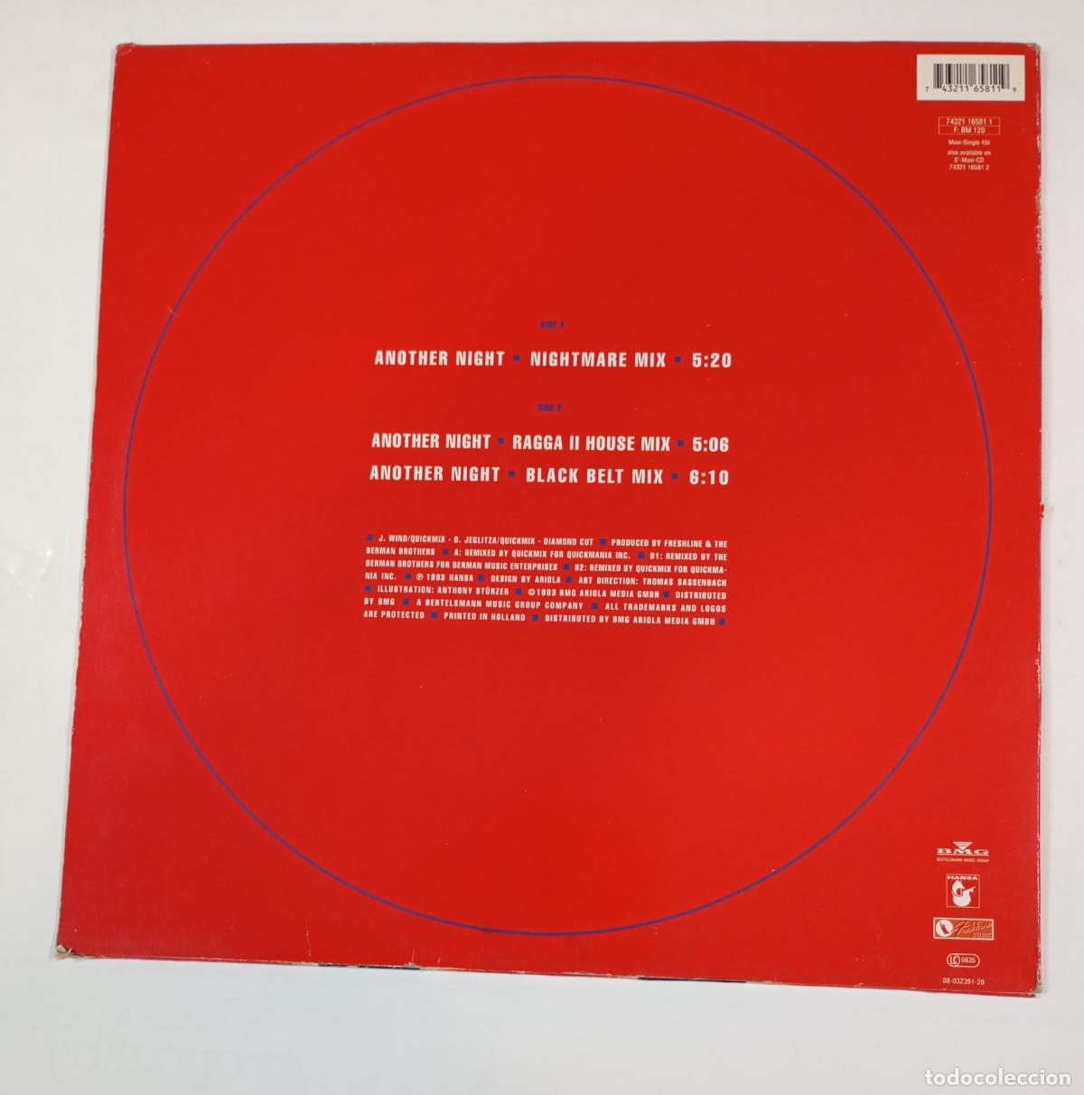 Discos de vinilo: Another Night. M.C. Sar & The Real McCoy. MAXI-SINGLE. TDKDA54 - Foto 2