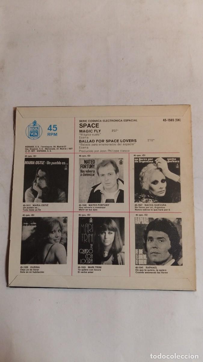 Discos de vinilo: Single, Space, Magic Fly/Ballad for Space Lovers, Hispavox - Foto 2