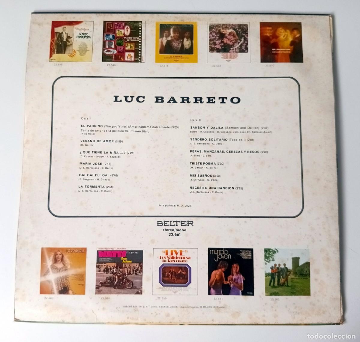 Discos de vinilo: LP LUC BARRETO - LUC BARRETO - Foto 2