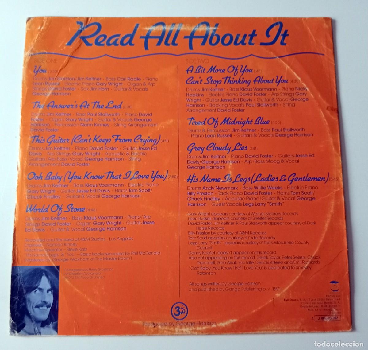 Discos de vinilo: LP GEORGE HARRISON - EXTRA TEXTURE (READ ALL ABOUT IT) - Foto 2