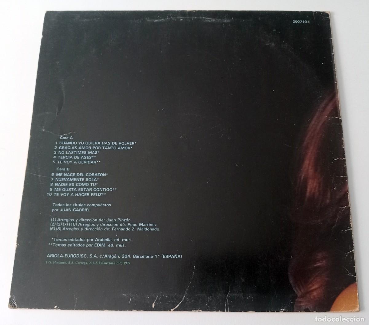 Discos de vinilo: LP ROCIO DURCAL - CANTA A JUAN GABRIEL - Foto 2