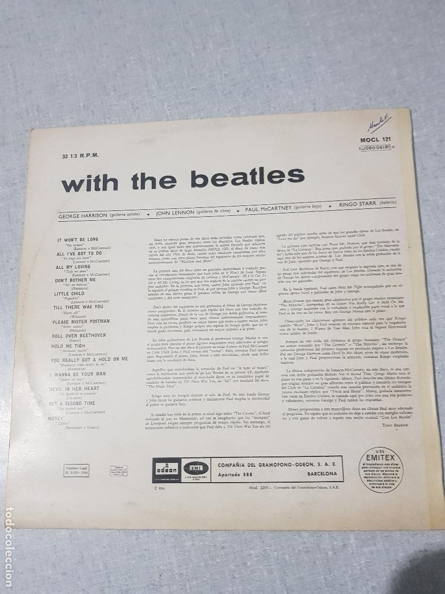 Discos de vinilo: THE BEATLES. WITH THE 1964 - Foto 2