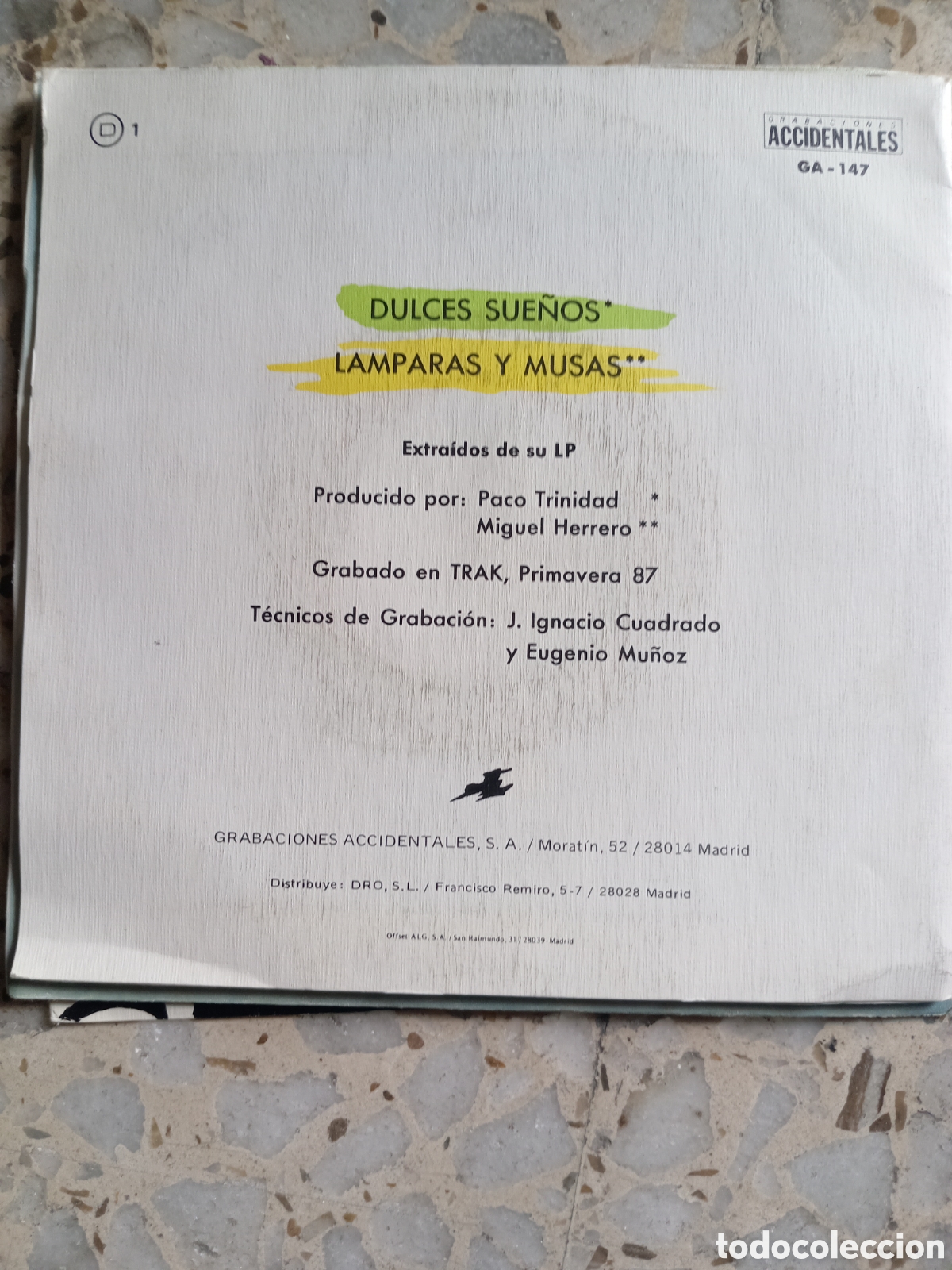 Discos de vinilo: SGL MANUEL ILLAN DULCES SUE&Ntilde;OS 1987 PROMO - Foto 2