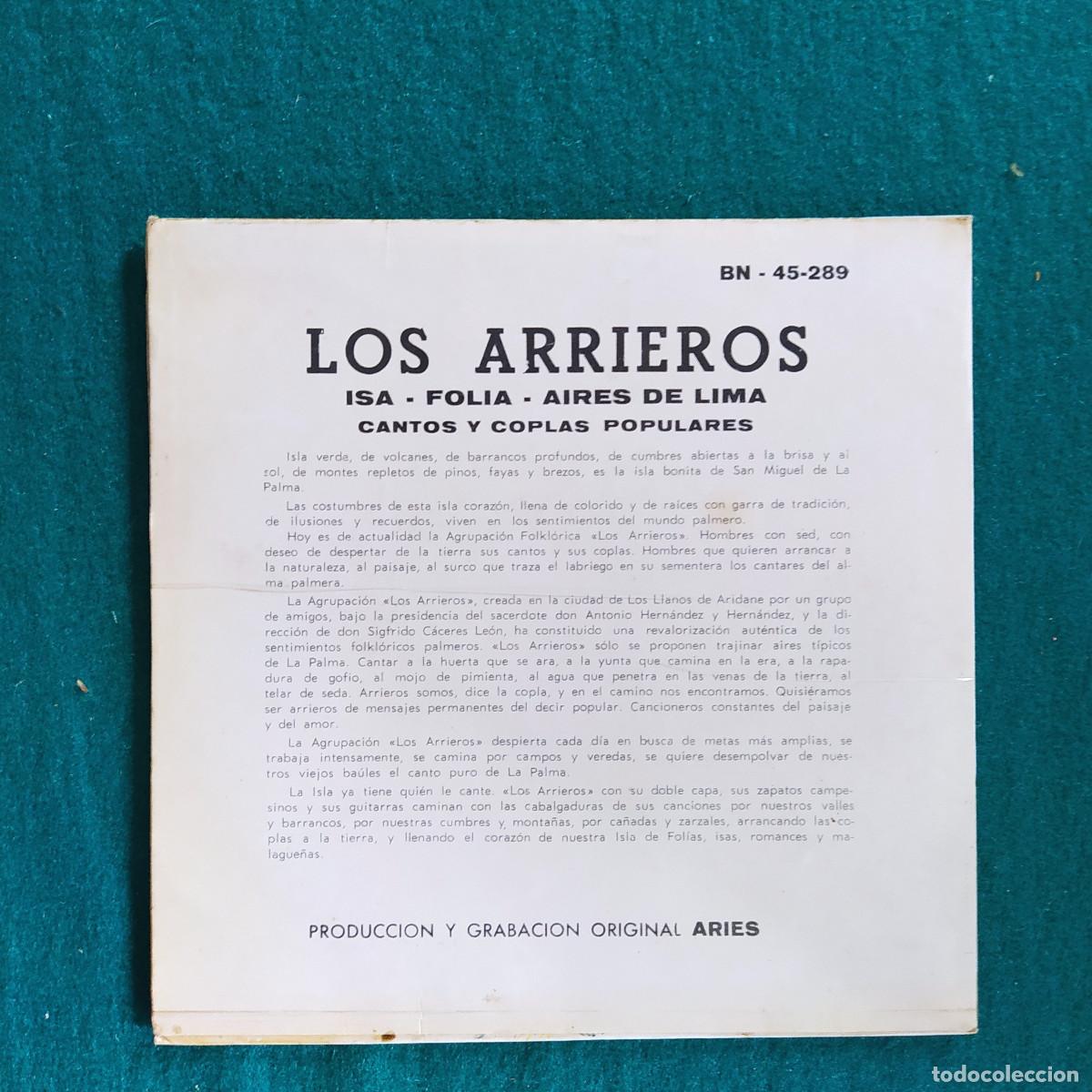 Discos de vinilo: Los Arrieros &ndash; Folklore De La Isla Bonita - Foto 2