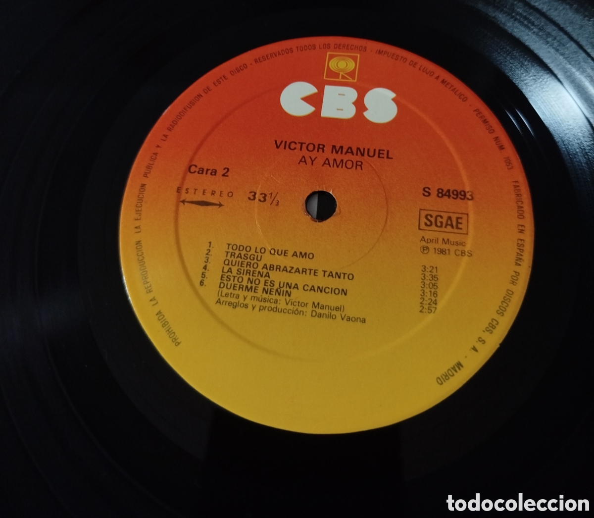 Discos de vinilo: V&iacute;ctor Manuel - Ay Amor - Foto 3
