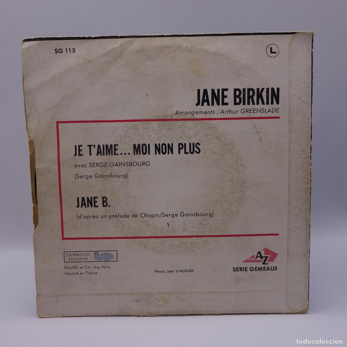 Discos de vinilo: JANE BIRKIN - JE TAIME... MOI NON PLUS - Foto 2