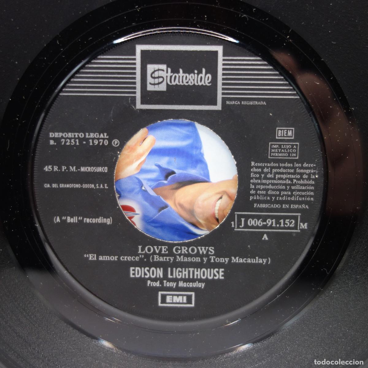 Discos de vinilo: LOVE GROWS - EDISON LIGHTHOUSE - EVERY LONELY DAY - Foto 4