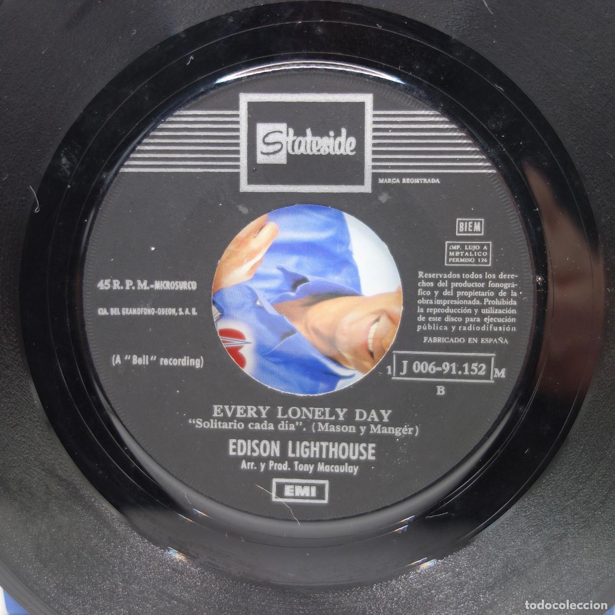 Discos de vinilo: LOVE GROWS - EDISON LIGHTHOUSE - EVERY LONELY DAY - Foto 6