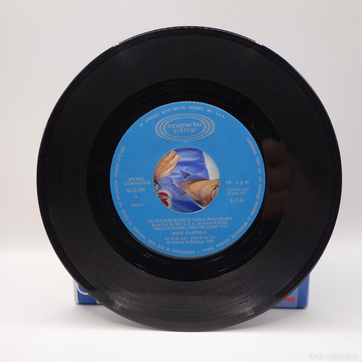 Discos de vinilo: GLEN CAMPBELL - ITS ONLY MAKE BELIEVE - Foto 3