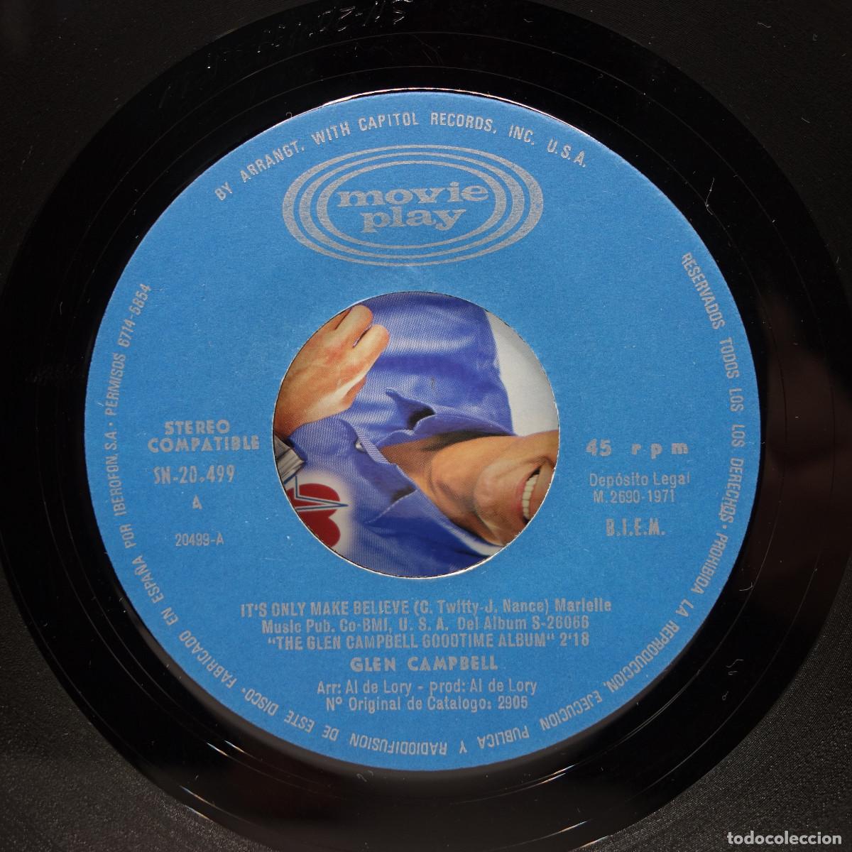 Discos de vinilo: GLEN CAMPBELL - ITS ONLY MAKE BELIEVE - Foto 4