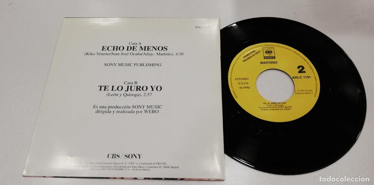 Discos de vinilo: SCO106-Martirio - Echo De Menos (7&rdquo;, Single, Promo) - Foto 2