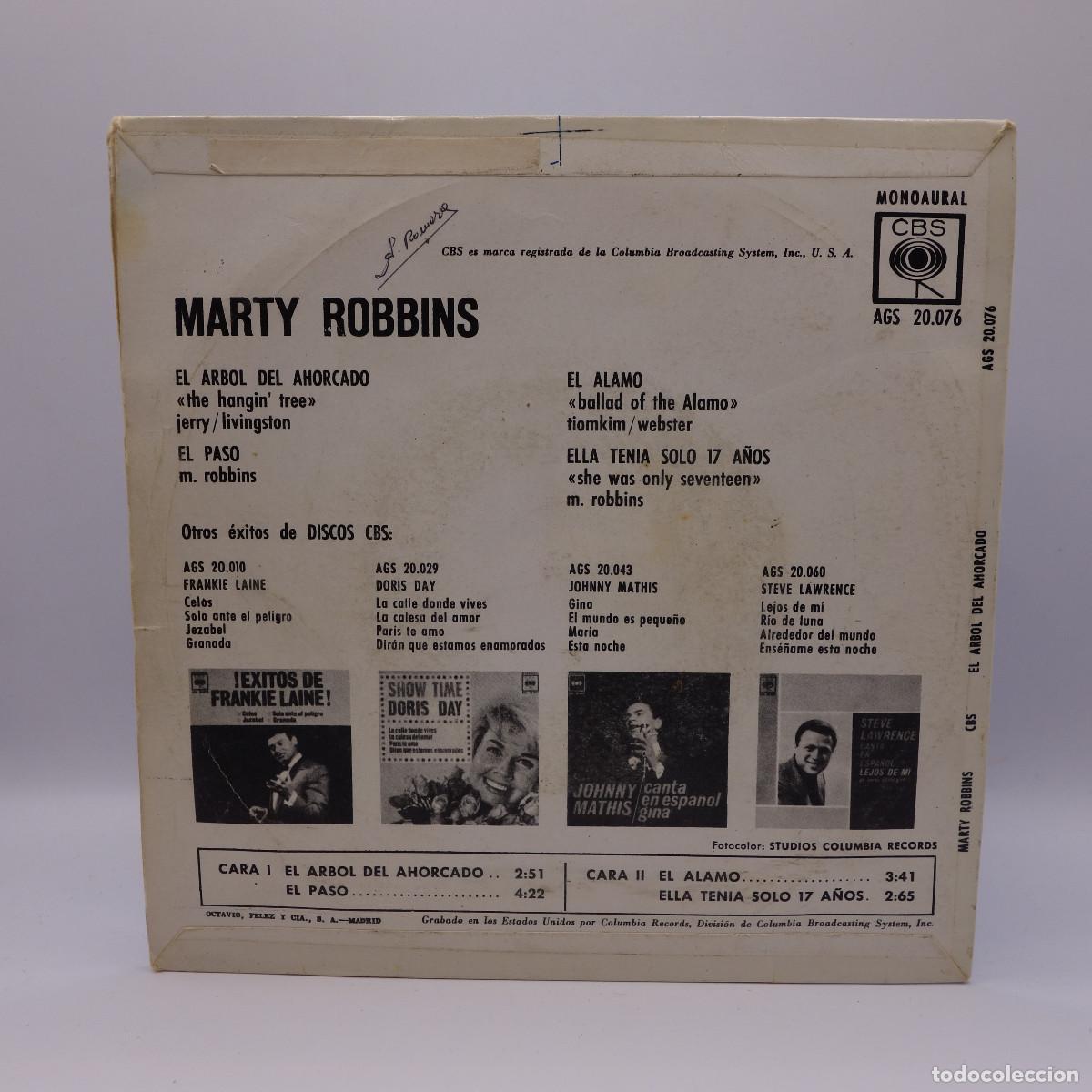 Discos de vinilo: MARTY ROBBINS - EL ARBOL DEL AHORCADO - Foto 3