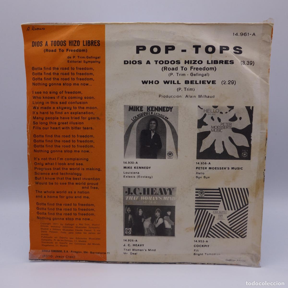 Discos de vinilo: POP TOPS - DIOS A TODOS HIZO LIBRES - Foto 3