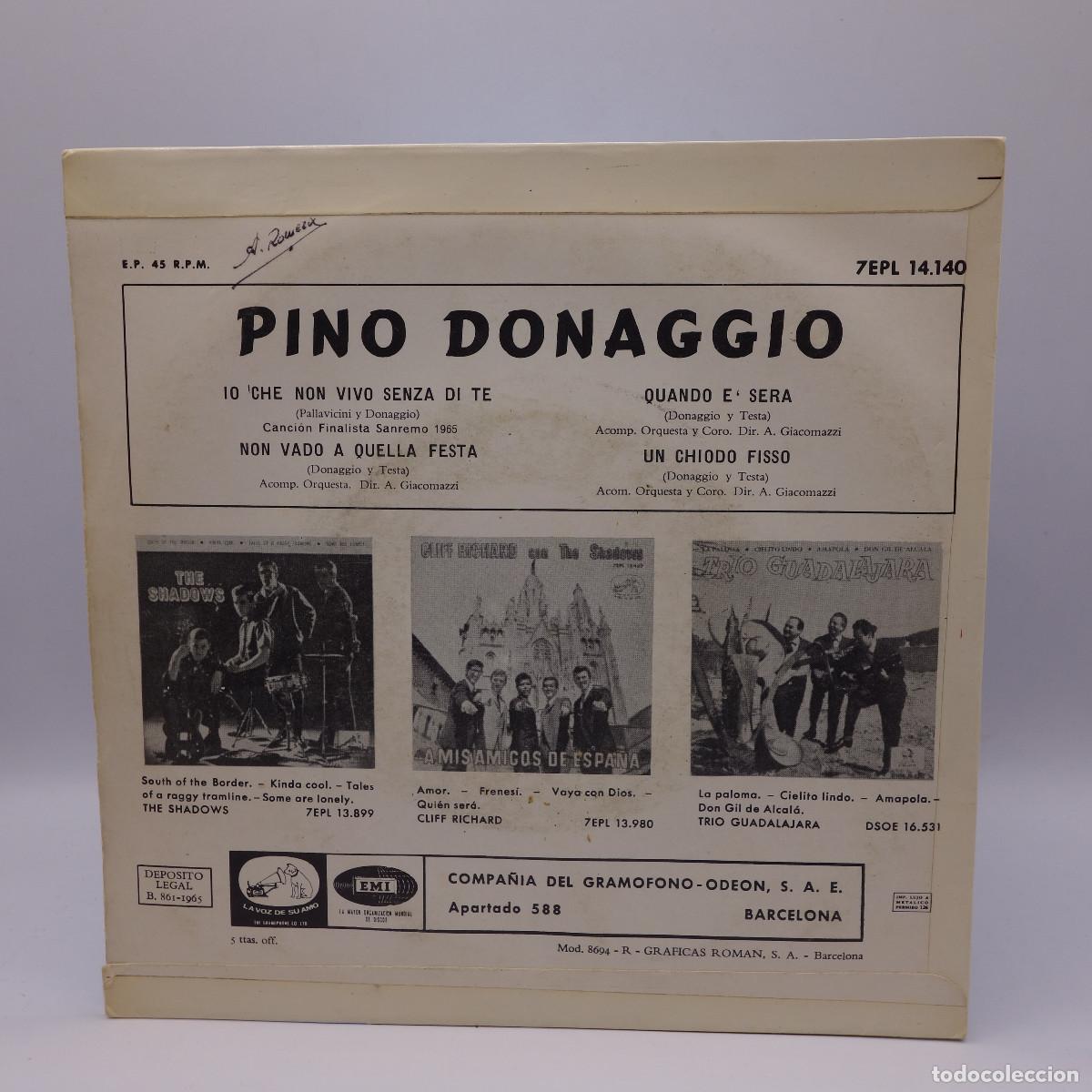 Discos de vinilo: PINO DONAGGIO EN SAN REMO - Foto 2