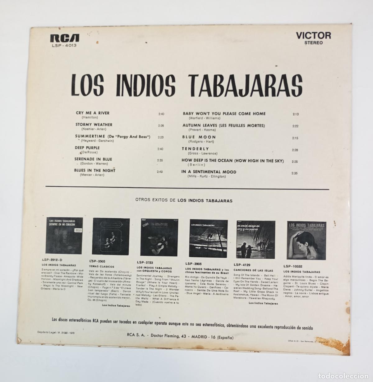 Discos de vinilo: LOS INDIOS TABAJARAS. EST&Eacute;REO. LP. TDKDA71 - Foto 2