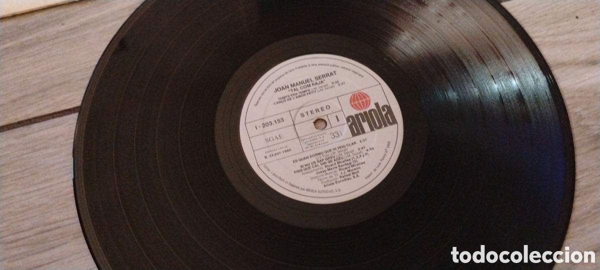 Discos de vinilo: JOAN MANUEL SERRAT-TAL COM RAJA-LP-ARIOLA/SPAIN-IB - Foto 4