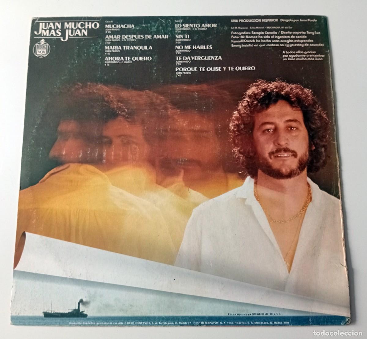 Discos de vinilo: LP JUAN PARDO - MUCHO M&Aacute;S JUAN - Foto 2