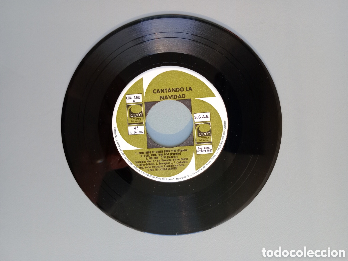 Discos de vinilo: Cantando a la Navidad. Escolan&iacute;a jesuita. EP - Foto 3