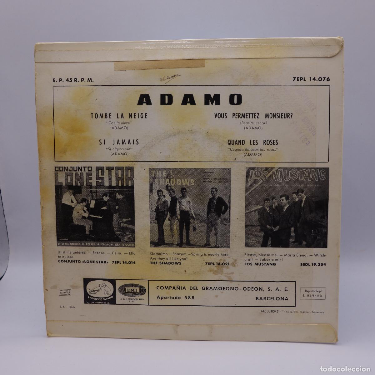Discos de vinilo: ADAMO - TOMBE LA NEIGE - Foto 2