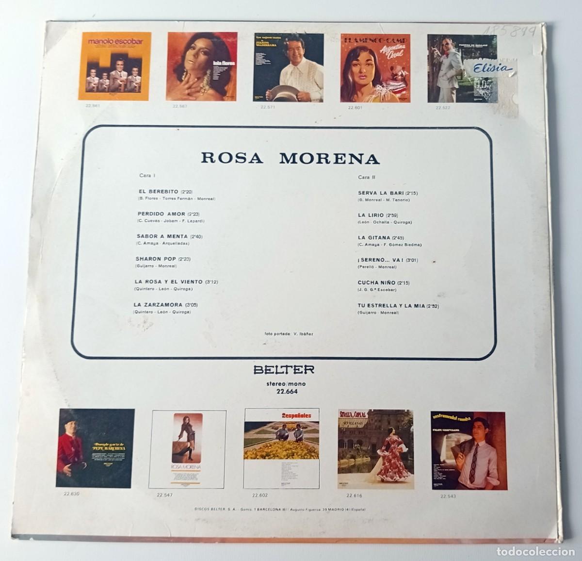 Discos de vinilo: LP ROSA MORENA - ROSA MORENA - Foto 2