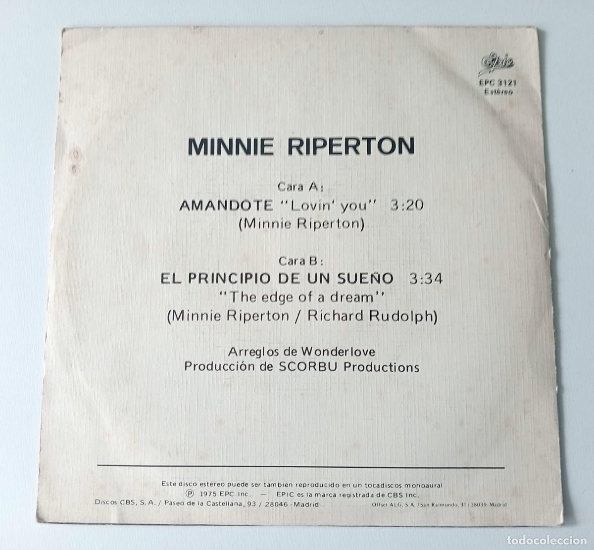 Discos de vinilo: SINGLE MINNIE RIPERTON - LOVIN&acute; YOU - Foto 2