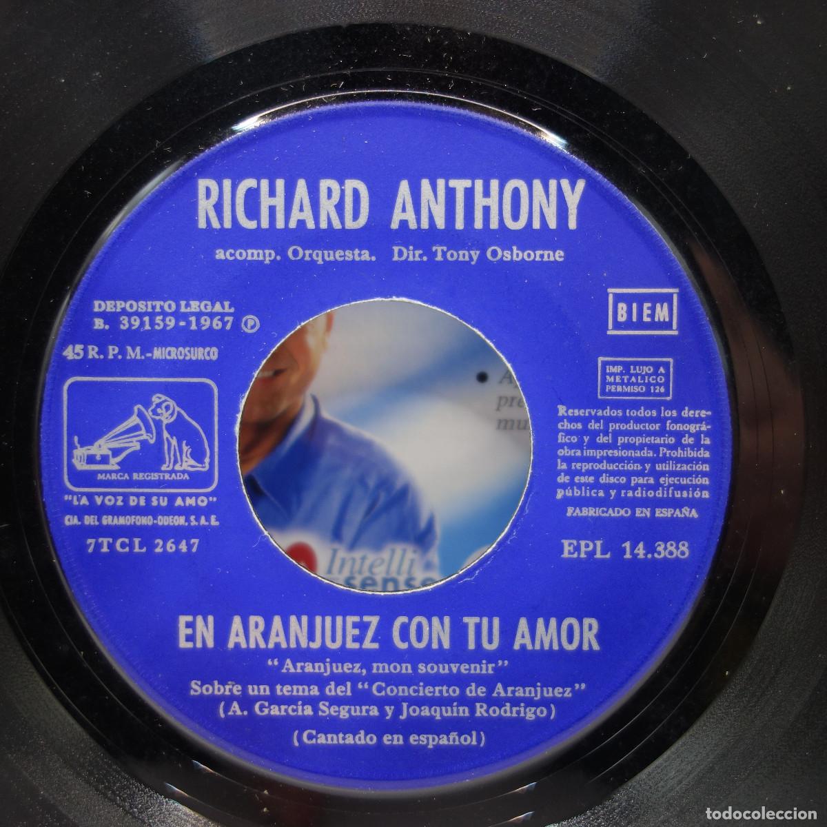 Discos de vinilo: RICHARD ANTHONY - EN ARANJUEZ CON TU AMOR - Foto 6