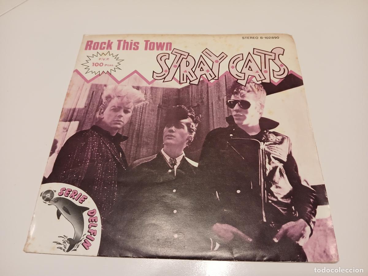 Discos de vinilo: Stray Cats &lrm;&ndash; Rock This Town- (1981) single 7&rdquo; - Foto 1
