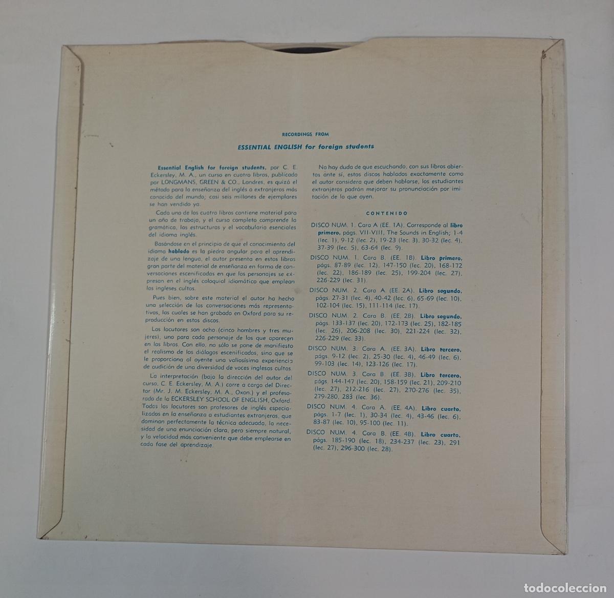 Discos de vinilo: ESSENTIAL ENGLISH FOR FOREIGN STUDENTS. C.E. ECKERSLEY. LP. TDKDA74 - Foto 2