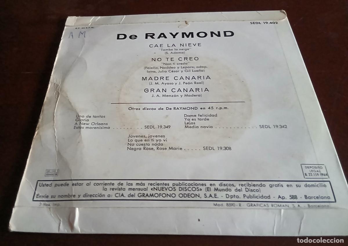 Discos de vinilo: De RAYMOND - CAE LA NIEVE + 3 EP.S - 1969 - Foto 2