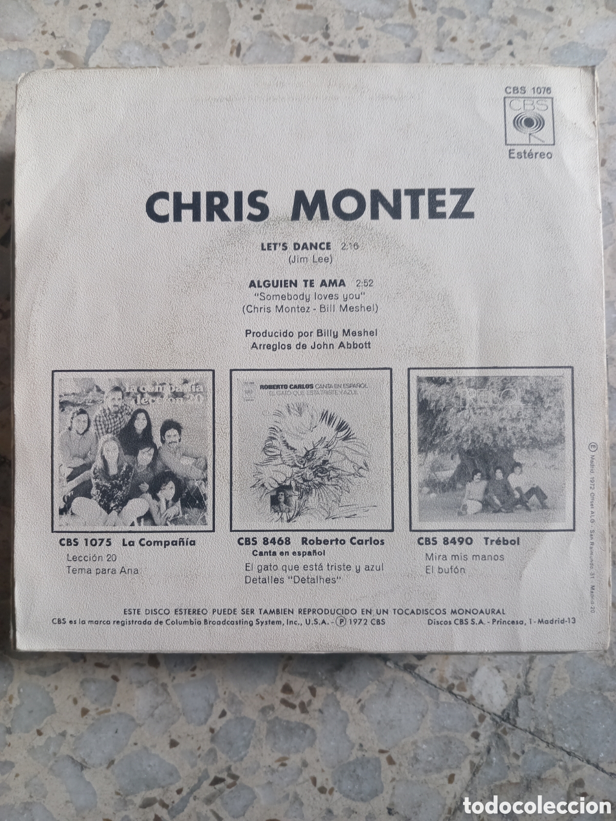 Discos de vinilo: SGL CHRIS MONTEZ LET&acute;S DANCE 1972 - Foto 2