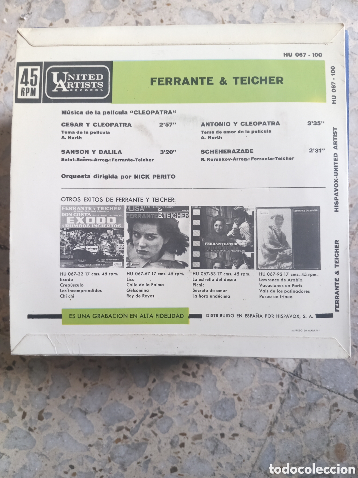 Discos de vinilo: EP FERRANTE & TEICHER CLEOPATRA 1963 - Foto 2