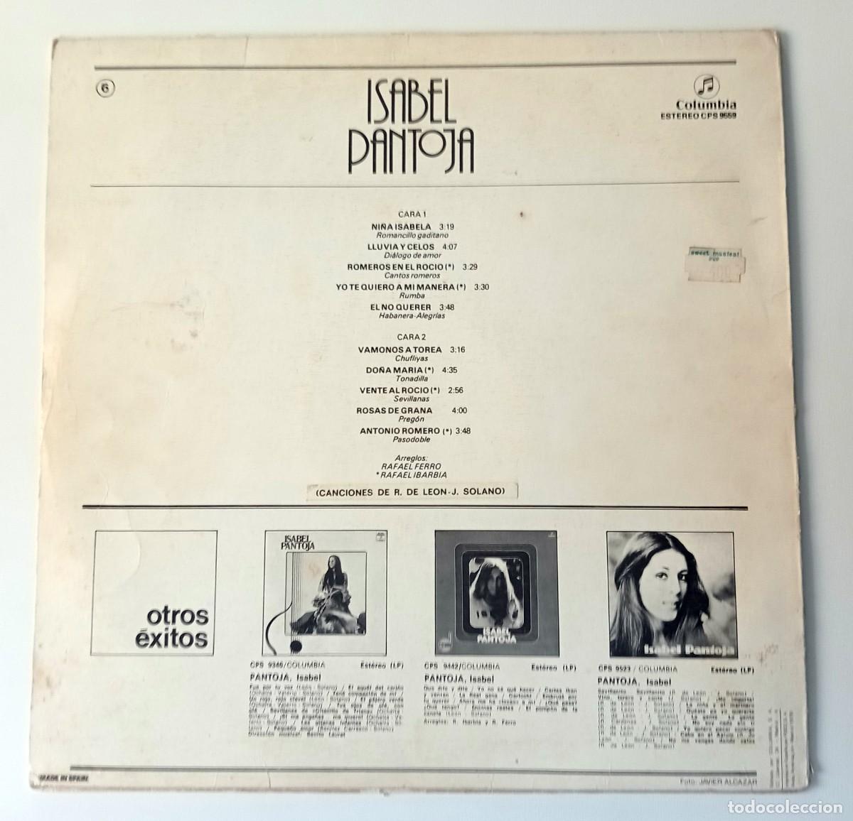 Discos de vinilo: LP ISABEL PANTOJA - NI&Ntilde;A ISABELA - Foto 2