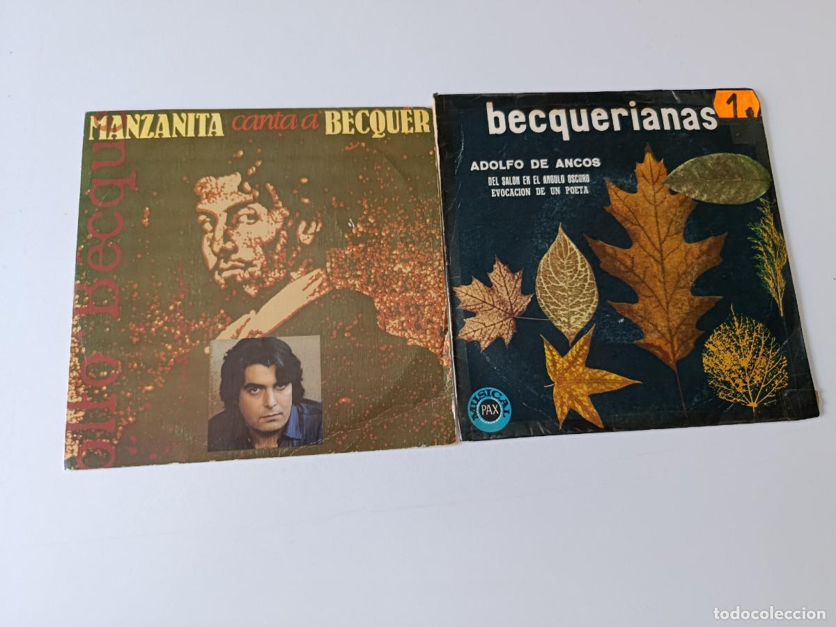 Discos de vinilo: 2 DISCOS CINGLES MANZANITA CANTA A BECQUER Y BECQUERIANAS - Foto 1