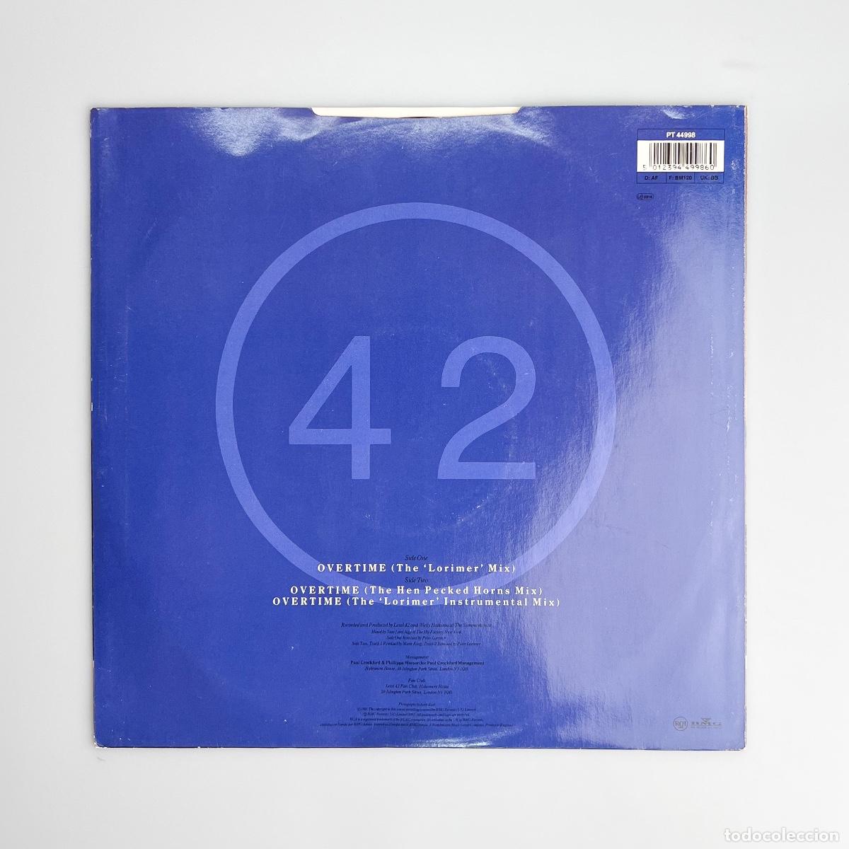 Discos de vinilo: MAXI LP. Level 42. Overtime (VG/VG+) - Foto 2