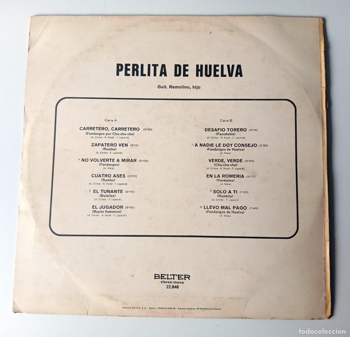 Discos de vinilo: LP PERLITA DE HUELVA - Foto 2