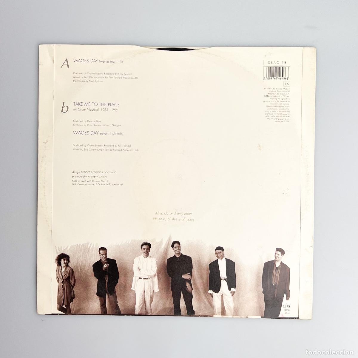 Discos de vinilo: MAXI LP. Deacon Blue. Wages Day (G+/VG) - Foto 2
