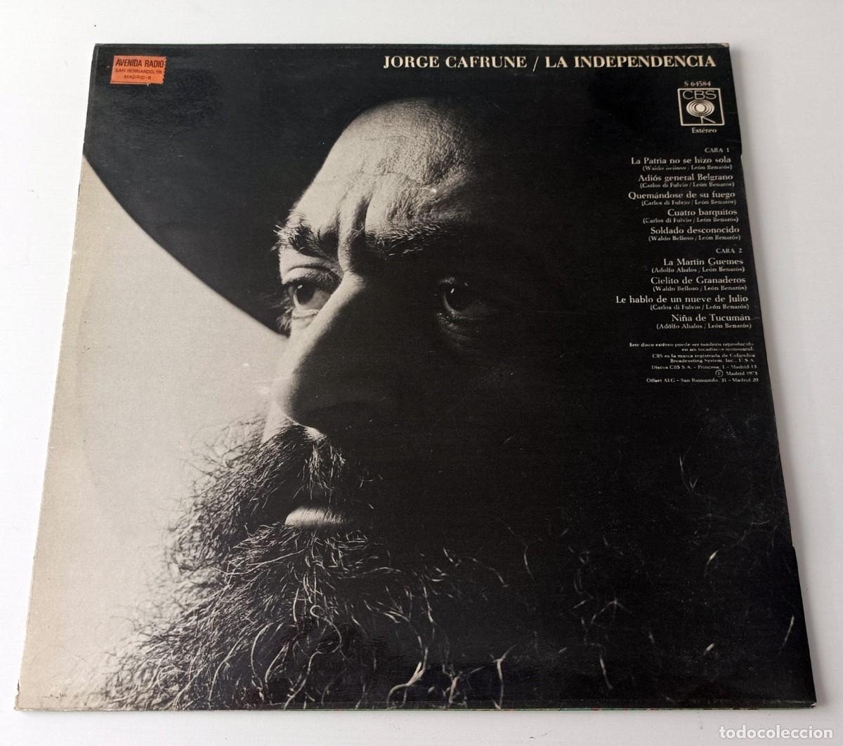 Discos de vinilo: LP JORGE CAFRUNE - LA INDEPENDENCIA - Foto 2