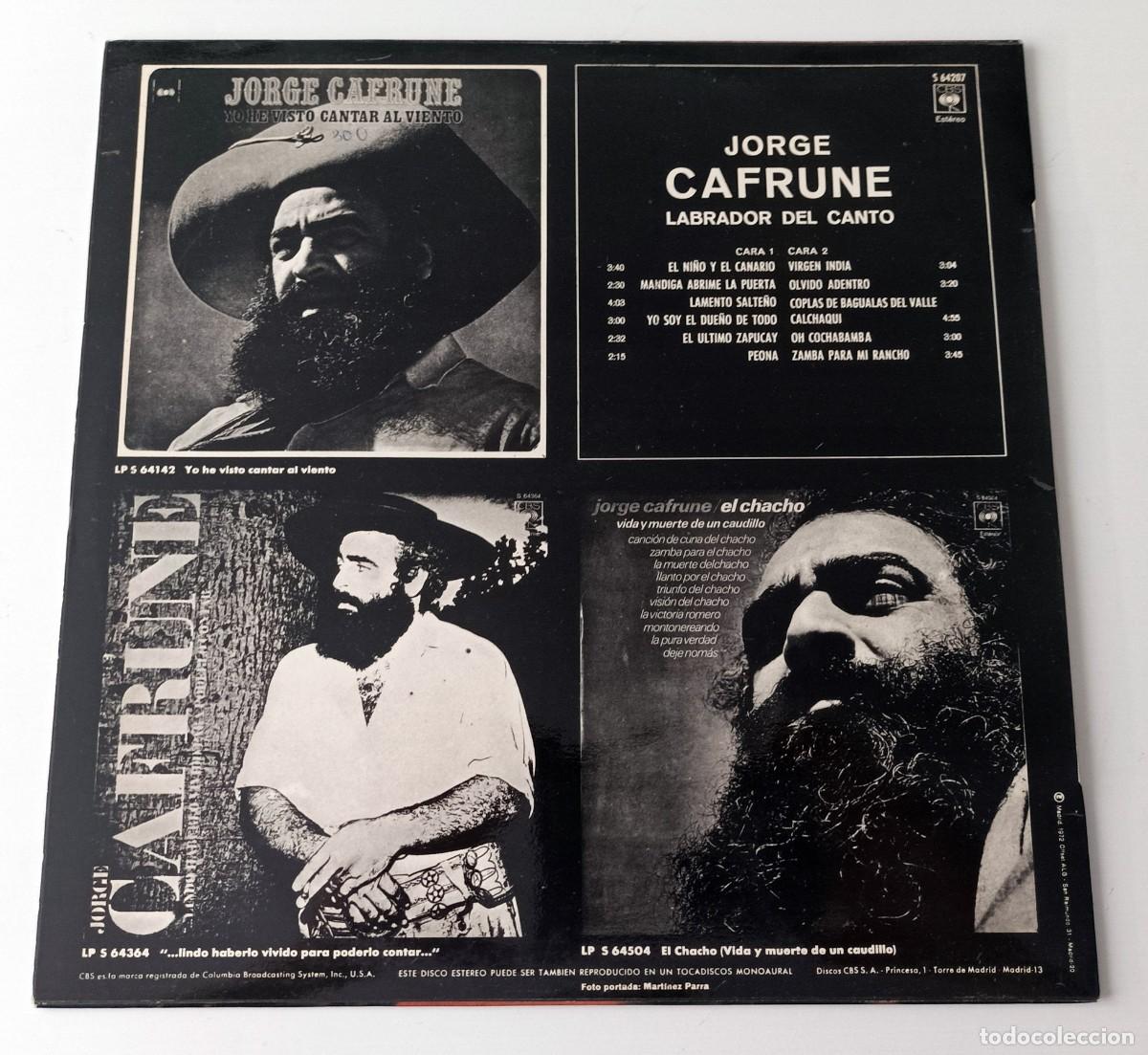 Discos de vinilo: LP JORGE CAFRUNE - LABRADOR DEL CANTO - Foto 2