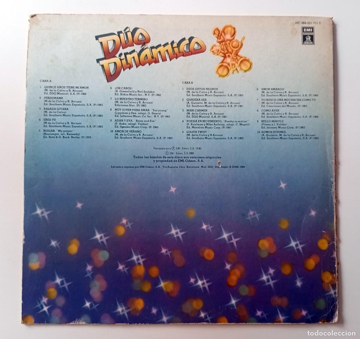 Discos de vinilo: LP D&Uacute;O DIN&Aacute;MICO - 20 &Eacute;XITOS DE ORO - Foto 2